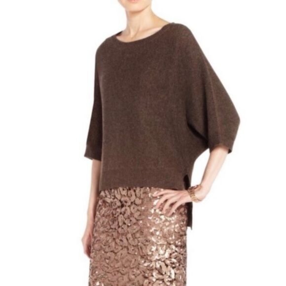 BCBGMaxazria Kennedy Dolman Sleeve Hi-Lo Wool & Yak Blend Sweater | Extra Small - Picture 9 of 9